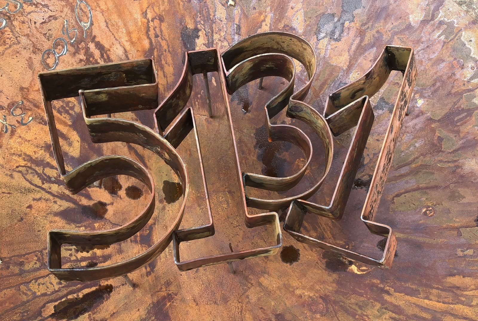 Numeração residencial personalizada em aço corten